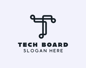 Tech Brand Letter T logo design