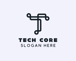 Tech Brand Letter T logo design