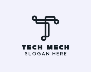 Tech Brand Letter T logo design