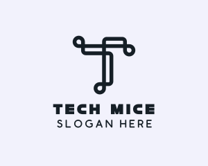 Tech Brand Letter T logo design