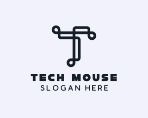 Tech Brand Letter T logo design