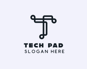 Tech Brand Letter T logo design