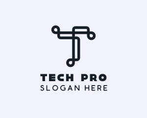 Tech Brand Letter T logo design