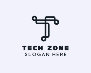 Tech Brand Letter T logo design