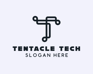 Tech Brand Letter T logo design