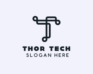 Tech Brand Letter T logo design