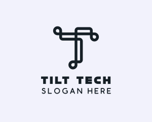 Tech Brand Letter T logo design