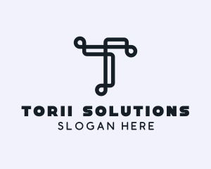 Tech Brand Letter T logo design