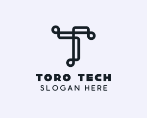 Tech Brand Letter T logo design