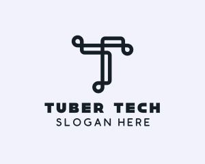 Tech Brand Letter T logo design