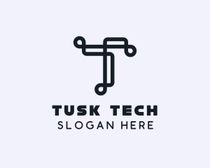 Tech Brand Letter T logo design