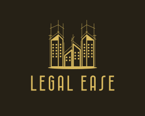Gold Premium Real Estate Building Logo