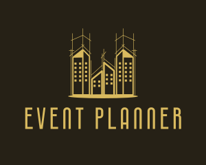 City Tower - Gold Premium Real Estate Building logo design