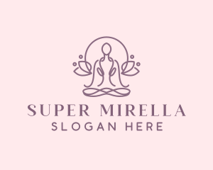 Meditation - Floral Yoga Zen logo design