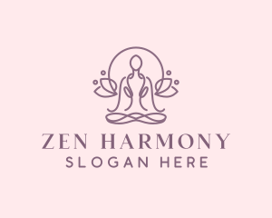 Floral Yoga Zen logo design