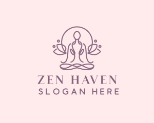 Floral Yoga Zen logo design