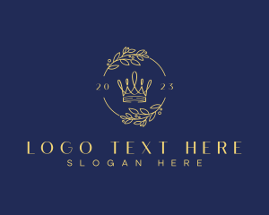 High End - Golden Wreath Crown logo design
