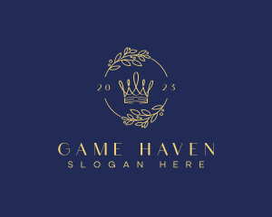 Pageantry - Golden Wreath Crown logo design