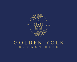 Golden Wreath Crown logo design