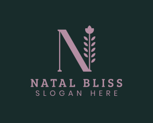 Skincare Brand Letter N logo design