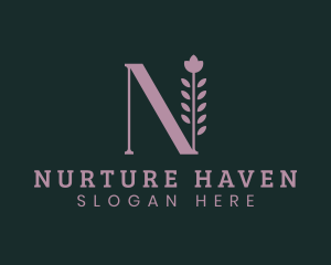 Skincare Brand Letter N logo design