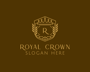 Wreath Crown Shield  logo design