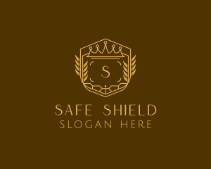 Wreath Crown Shield  logo design