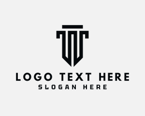 Notary - Law Column Letter T logo design