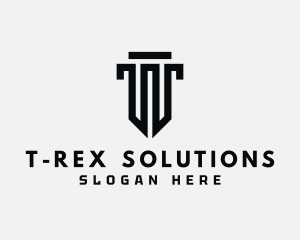 Law Column Letter T logo design