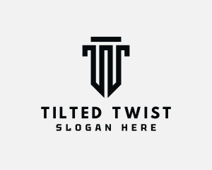 Law Column Letter T logo design