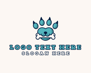 Bone - Dog Bone Paw logo design