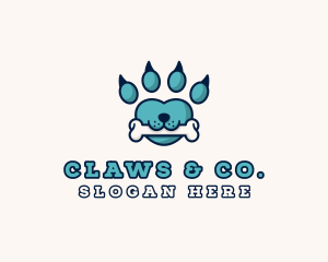 Claws - Dog Bone Paw logo design