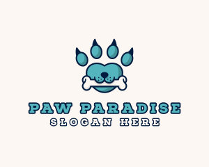 Paw - Dog Bone Paw logo design