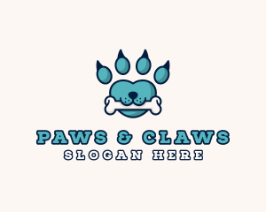 Dog Bone Paw logo design