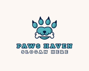 Dog Bone Paw logo design