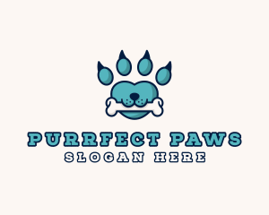 Dog Bone Paw logo design