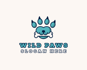 Dog Bone Paw logo design