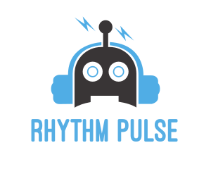 Edm - Music Robot Headphones logo design