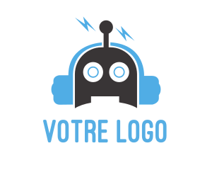 Electrical - Music Robot Headphones logo design