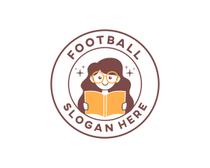 Girl Book Reading Logo