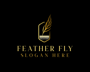 Feather Writing Quill logo design