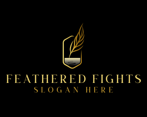 Feather Writing Quill logo design