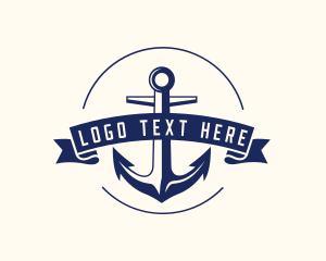 Fisherman - Navy Anchor Sail logo design