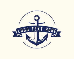 Fishing - Navy Anchor Sail logo design