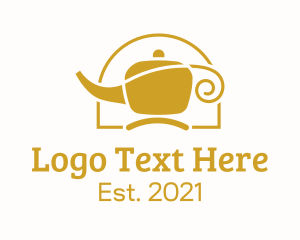 Mythical - Golden Antique Lamp logo design