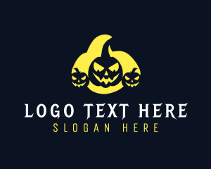 Halloween Party - Halloween Spooky Pumpkin logo design