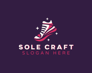 Shoemaker - Sparkles Sneakers Shoe logo design