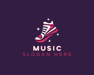 Footwear Shoe Shop - Sparkles Sneakers Shoe logo design