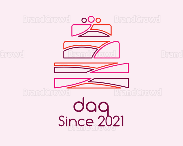 Multicolor Wedding Cake Logo
