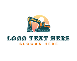 Machinery - Excavator Digging Machinery logo design